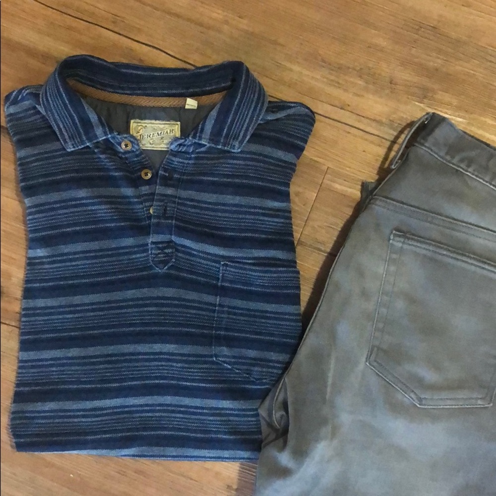 Striped Navy Polo